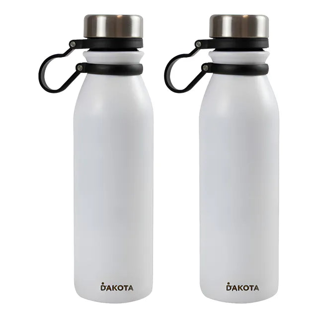 Combo 2 Botellas Térmicas Deportivas Dakota Acero Inoxidable 600ml Color Blanco. - 41260.19